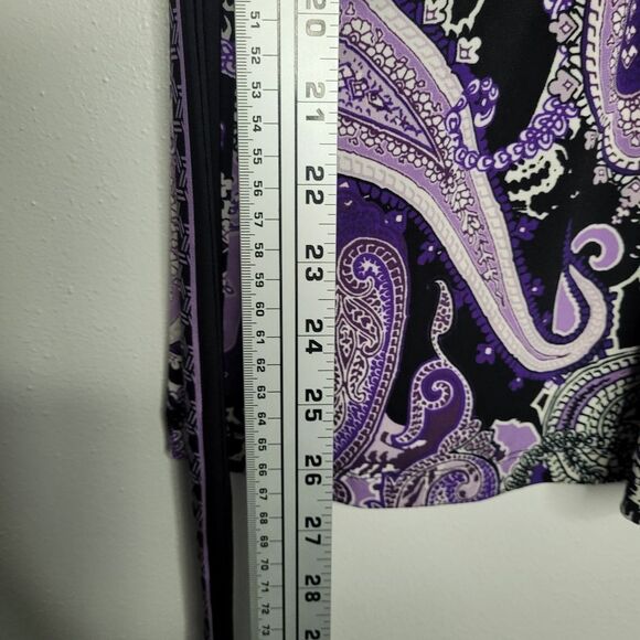 Vintage apt 9 y2k black purple paisley print wrap tie back babydoll top size xl - Picture 6 of 6